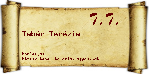 Tabár Terézia névjegykártya