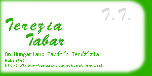 terezia tabar business card